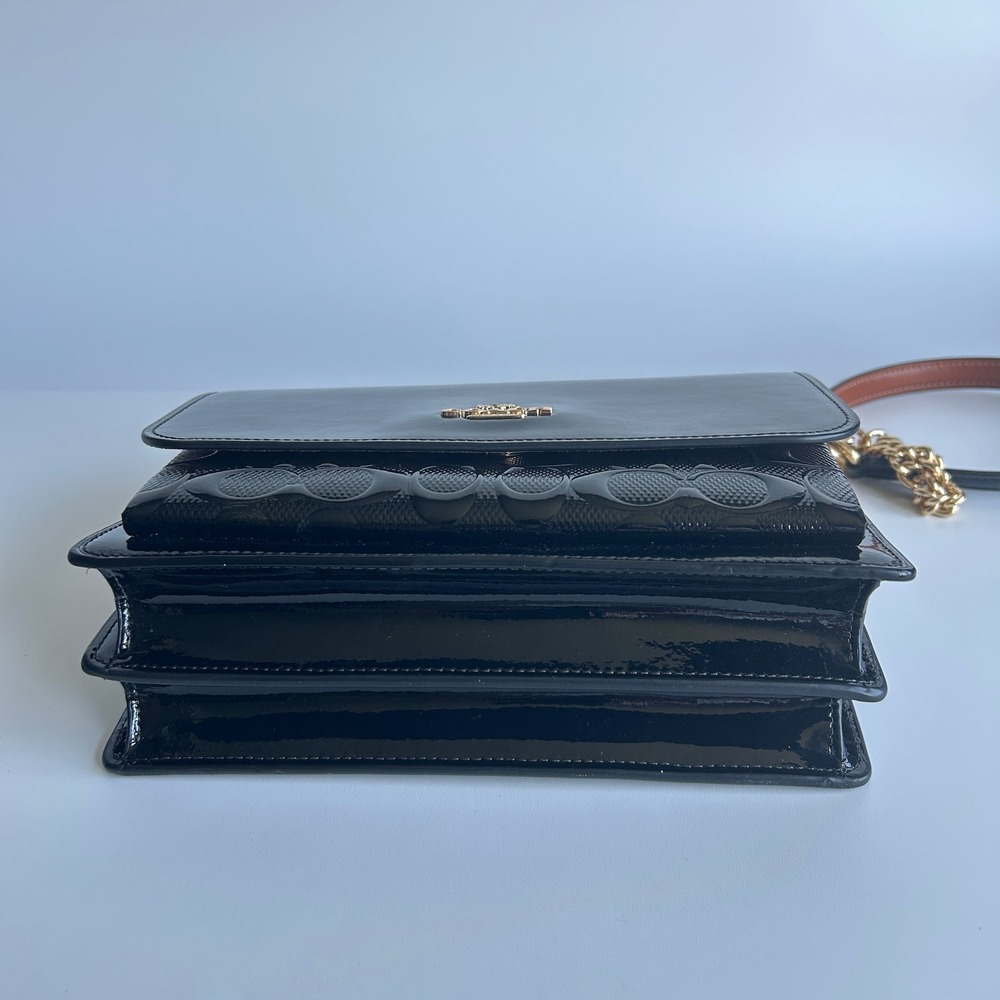 Coach Klare Crossbody Black Signature Patent Leather Bag CV397 - Picture 4 of 11